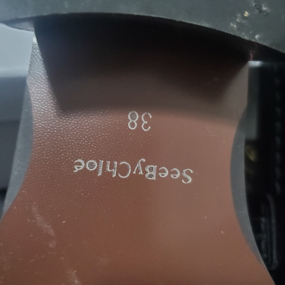 See by Chloe Leather Studded Stacked Heel Loafers RARE Black Colorway - Picture 8 of 12